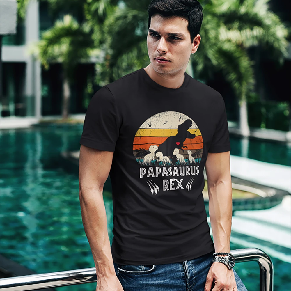 T Rex Tシャツpapasaurusシャツtレックスパパザウルス恐竜tシャツプリントカジュアルtシャツかわいい男性tシャツ Tシャツ Aliexpress
