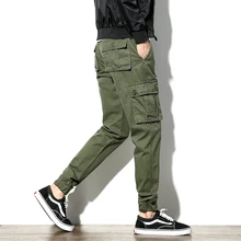 Военные брюки карго, брюки с большими карманами, мужские Модные брюки-карандаш, повседневные штаны для бега, мужские теплые брюки для зимы, армейский зеленый цвет