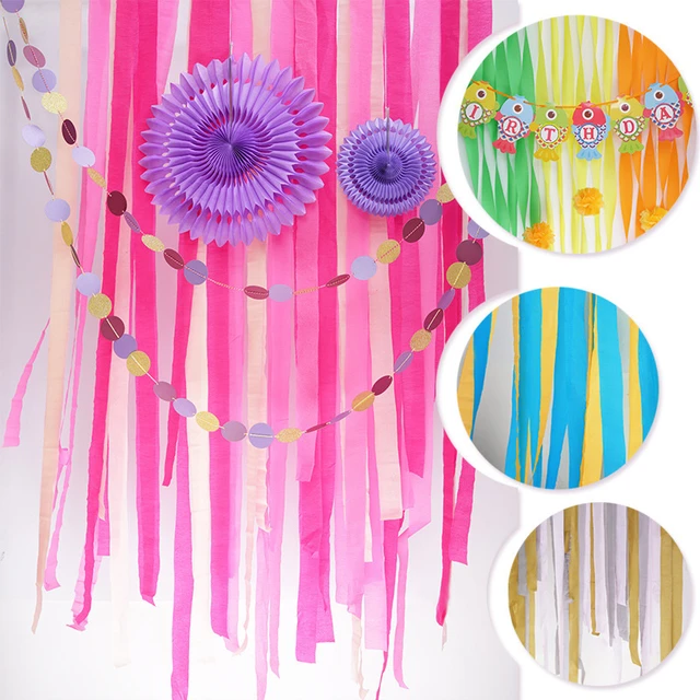 1roll 4.5cm*25 meters Crepe Paper Streamers Tissue Paper Roll Flower Craft  Making Birthday