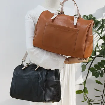 

2020 new simple large capacity portable Boston ladies bag pillow bag handbag large bag shoulder bag female bag ladies bag set