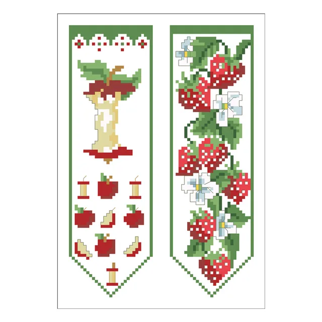 Motifs de fruits de pomme des deux côtés, kit de point de croix, signets comptés, tissu plastique, couture, kit d'artisanat d'aviation, 18ct, 14ct 4