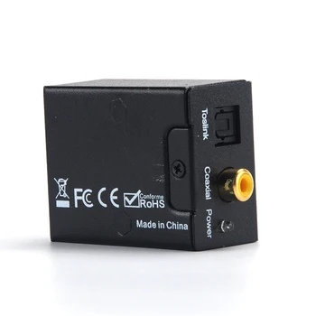 

Digital Optical Coaxial Toslink Signal to Analog Audio Converter Adapter Digital To Analog Audio Converter Black