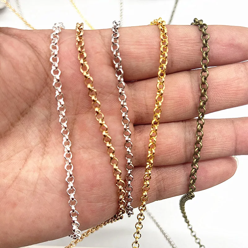 Elegant Metallic Plated Necklace Chain for DIY Jewelry Creations (2 Yards)