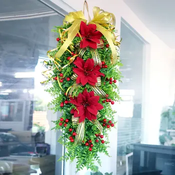 

Christmas Swag Creative Artificial Lovely Teardrop Decor Door Swag For Home Christmas Ornaments Photography Props Festival Decor