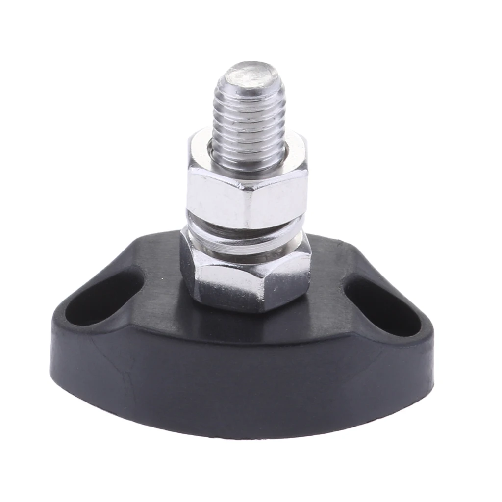 1/4 inch 6mm Battery Power & Ground Insulated Stainless Steel Stud Distribution Junction Post for RV Boat Marine (Black)