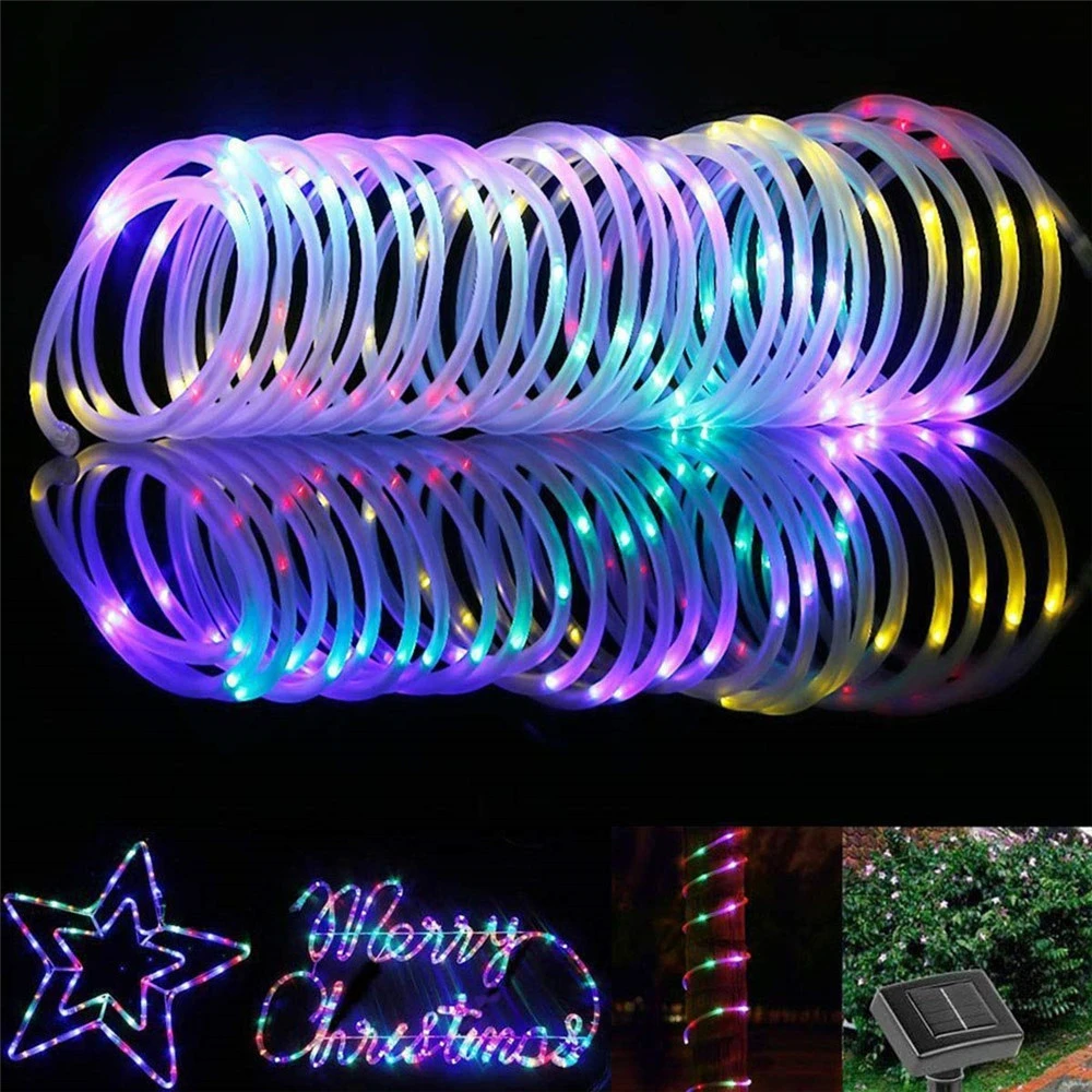 10//20M LED Solar Outdoor String Rope Light Copper Wire Xmas Party Garden Decor