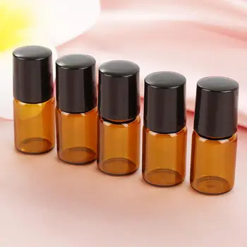 

1ml 10pcs Mini Portable Brown Essential Oil Bottle Ball Bottle Glass Material Multi-color Optional Make Up Refillable Bottles