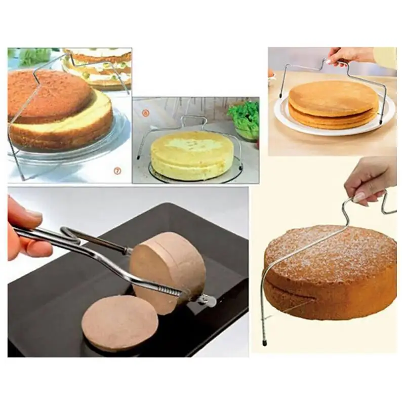Толщина регулируемый нож для нарезки торта 2-проводной Dual-Слои s нож для разрезания торта Нержавеющая сталь торт Слои Режущий инструмент для кухни аксессуар для выпечки