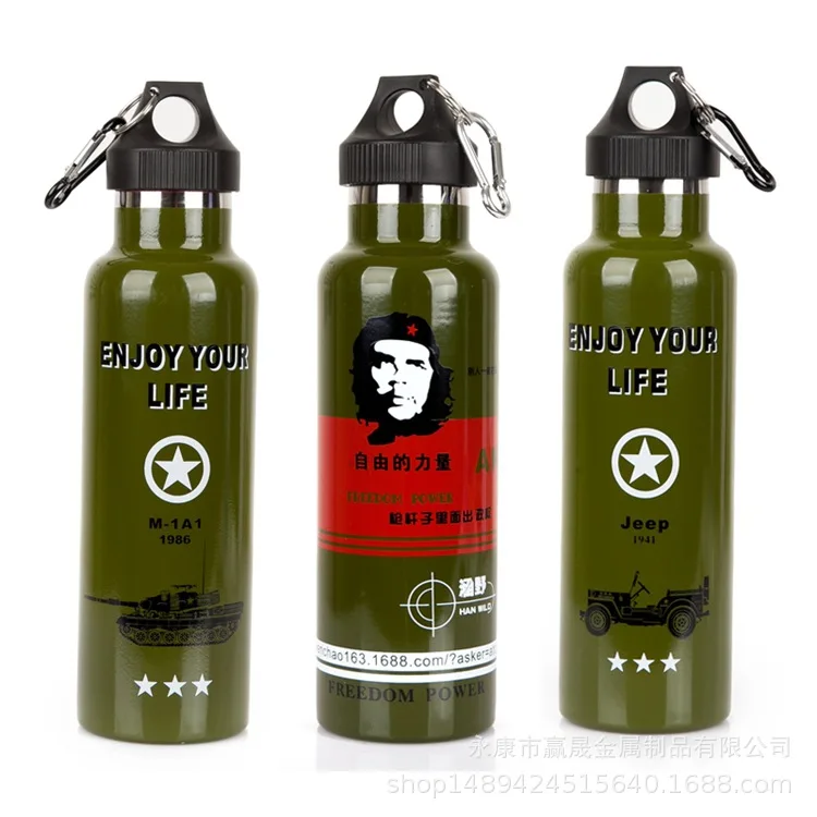 

600ml Outdoor Stainless Steel Vacuum Flask Spacious Sports Bottle Camouflage Open Country Mountain Climbing Portable Water Bottl