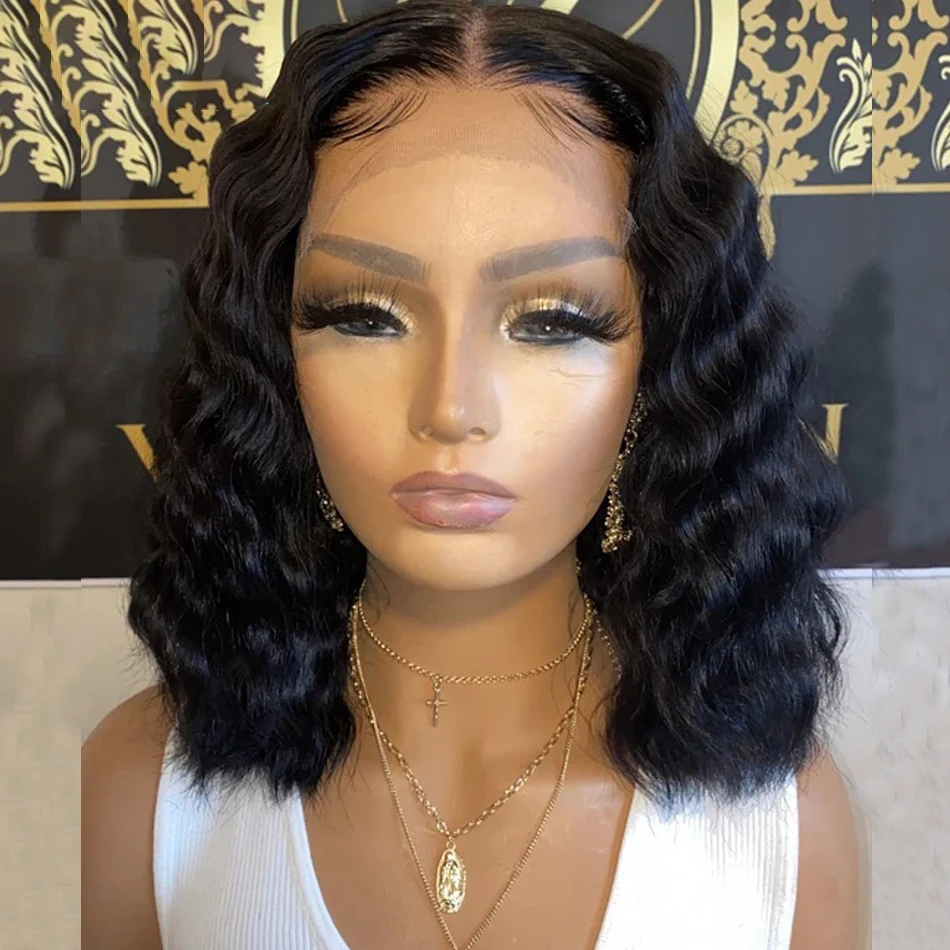 Image of Short deep wave blunt cut hair