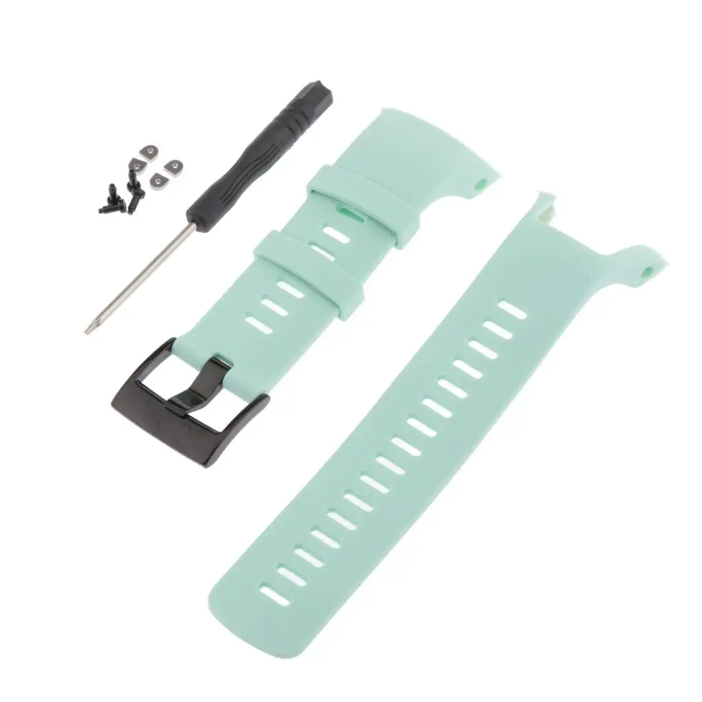 

Silicone Watch Strap Replacement for SUUNTO Spartan Trainer Durable Waterproof Watch Band Light Green