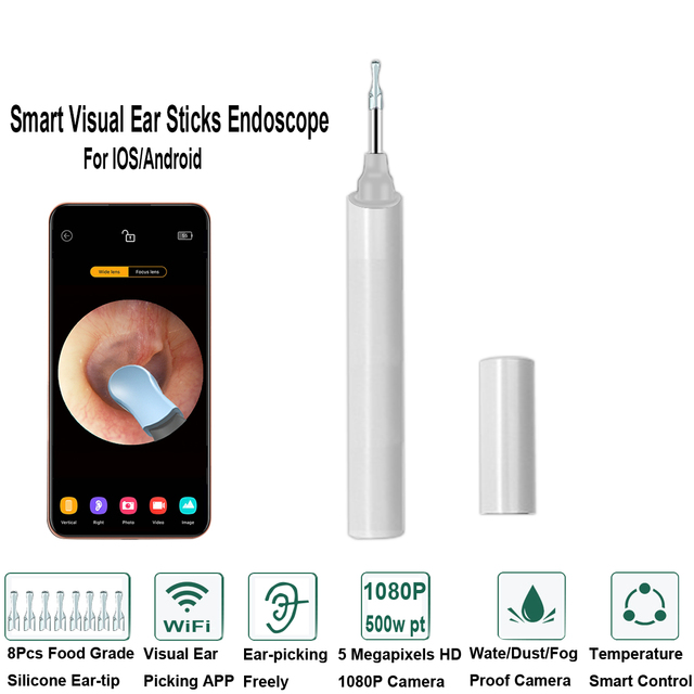 Ear Cleaning Otoscope Integrated Ear Pick Tool Visual Ear Spoon Camera Endoscope Smart Visual Ear Sticks High Precision