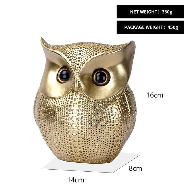 Golden Owl Statue