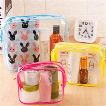 

PVC Cosmetic Bags Women Transparent Clear Makeup Bag Travel Organizer Bath Wash Tote Beauty Storage Zipper Pouch Make Up Case