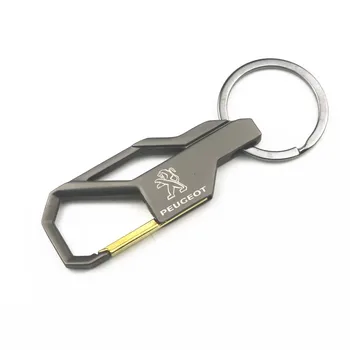 

3D Car Keychain Metal Key Holder Logo Car Fashion For Peugeot 206 207 208 306 307 308 407 408 508 2008 3008 Key Chain Ring
