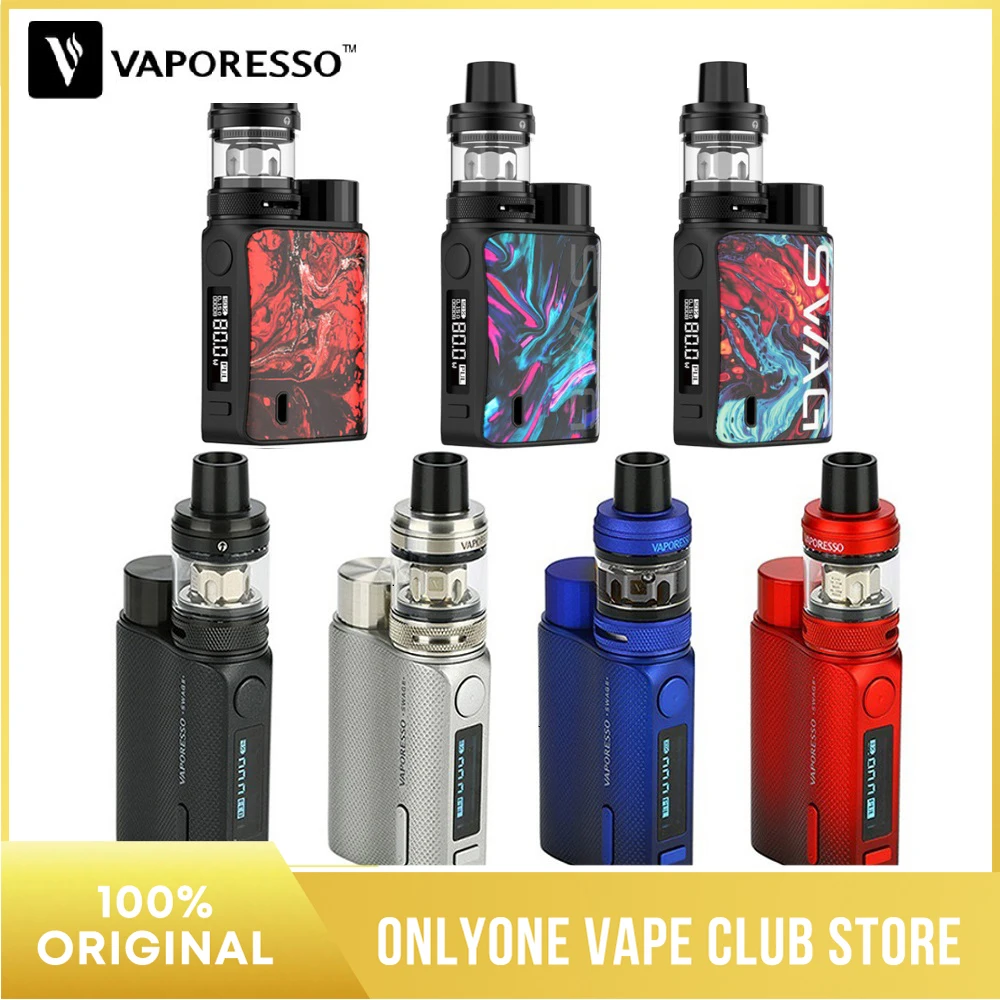 Оригинальный Vaporesso Swag 2 80 Вт TC Kit vs II Box Mod W/NRG ПЭ бак 3 5 мл Питание от батареи 18650 Vape Gen /