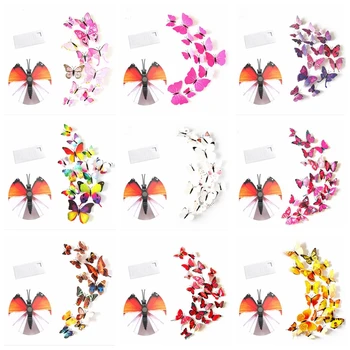 

12Pcs 3D Butterfly Wall Sticker Room Decor on the wall for Home Decor DIY Butterflies Fridge Magnet stickers Room Decoration