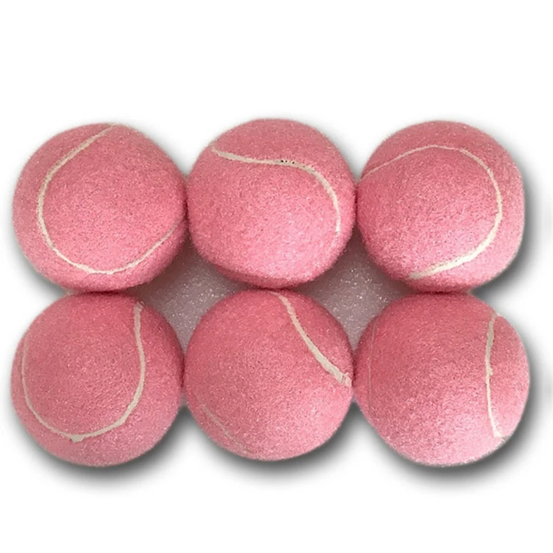 Tennis balls 6Pcs pack pink tennis balls wear-resistant elastic training 66mm ladies beginners practice for club