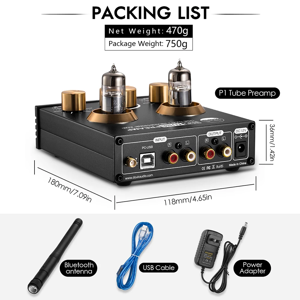 Douk аудио HiFi Bluetooth 5 0 трубный вакуумный усилитель USB DAC APTX домашний стерео для