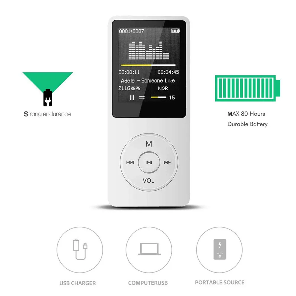 1.8-inch Fashion Frivolous Portable MP3  4 Player 2020 Universal 70 hours Long Time LCD Screen Music Media FM Radio Video Movie