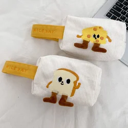 Corduroy Small Wrist Bag for Women Cute Cheese Ladies Cosmetic Storage Bags Student Girls Pencil Case Clutch Purse Handbags