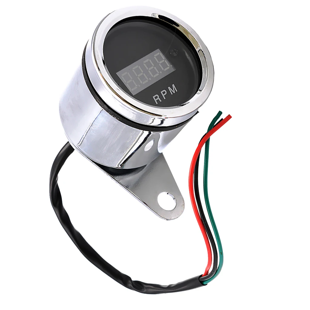 DC 12V Цифровой Красный светодиодный Тахометр Датчик Оборотов для мотоцикла