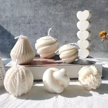 Creative Ball Candle Silicone Mold DIY Simple Geometry Aromatic Plaster Soap Candle Making Gifts Craft Home Decor Supplies