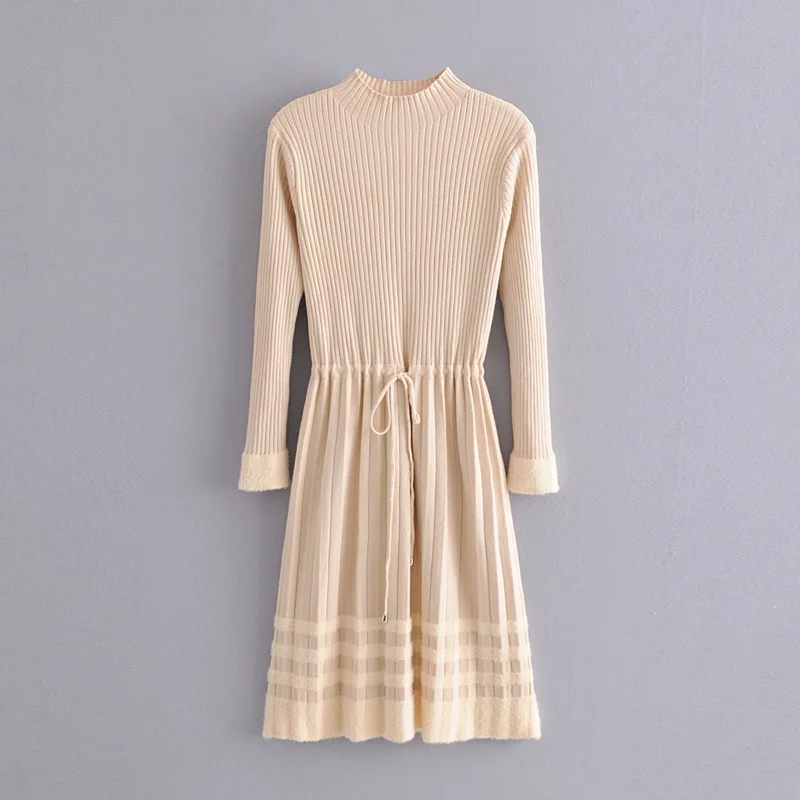 

Western Style 2019 New Style Fashion Versatile Slim Fit Slimming Waist Hugging Lace-up Long Jersey Dress Women's Fashion