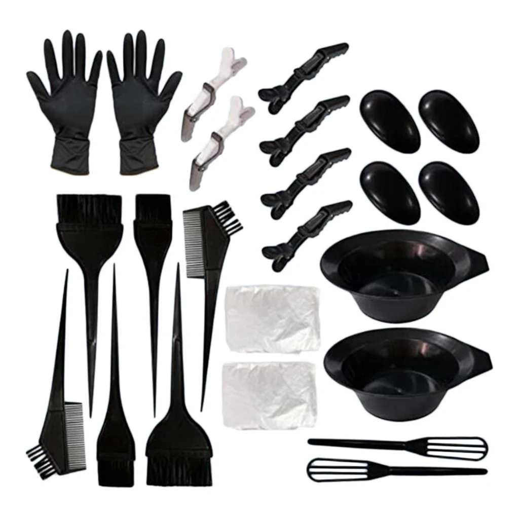 24pcs/set Hair Color Dye Bowl Comb Brushes Tool Kit Set Tint Coloring Dye Bowl Comb Brush Twin Headed Brushes Dyeing Cape Kits 24pcs/set Hair Color Dye Bowl Comb Brushes Tool Kit Set Tint Coloring Dye Bowl Comb Brush Twin Headed Brushes Dyeing Cape Kits