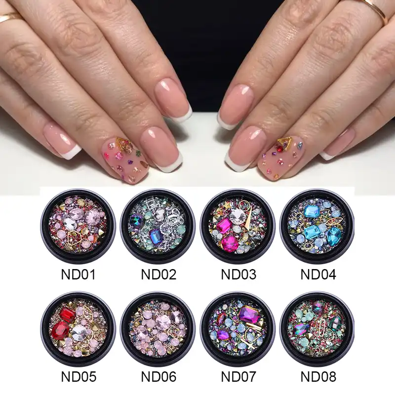 21 Trending 3d Nail Crystal Rhinestones Nail Art Decorations Mixed Colorful Acrylic Alloy Metal Frame Diy Art Nails Decoration Rhinestones Decorations Aliexpress