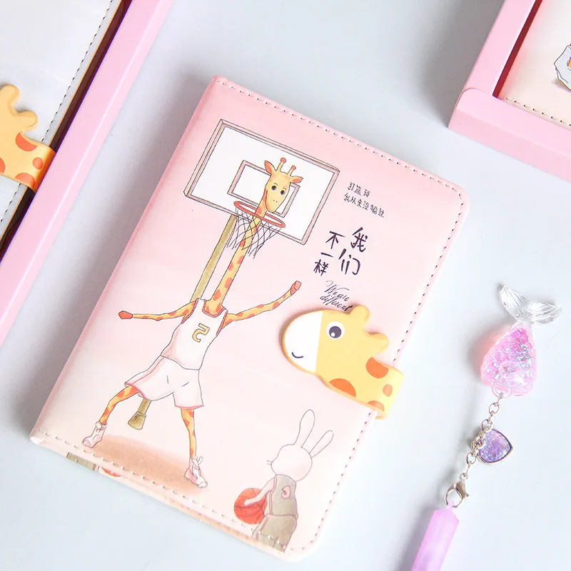 

Korean Cartoon Deer Portable Travelers Journal Thicken Blank Lined Dotted Notebook Colorful Pages Stationery Gift Bullet Journal
