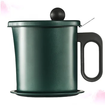 

1Pc Japanese Oil Pot Household Stainless Steel Filter Net With Cover For Oil Bottle Kitchen Oil Filter Tool Slag Storage Tank (G