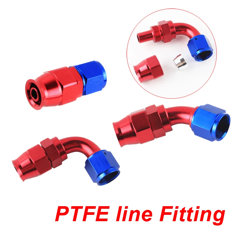 

AN8 Swivel PTFE Hose End Fitting Straight 45 90 Degree For PTFE Oil Fuel Line JT44