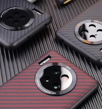 

Aramid carbon fiber Back Cover For huawei mate 30 p40 pro Protective tpu Case Cases and covers bumper Official Design