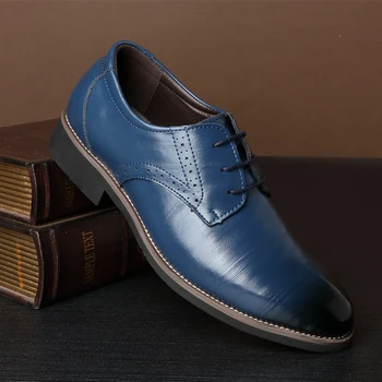 

Italian Fashion Men's Oxford Shoes Trend Classic Men Retro Derby Shoes Dress Suit Leather Shoes Pointed Toe Tide Dress Sneakers