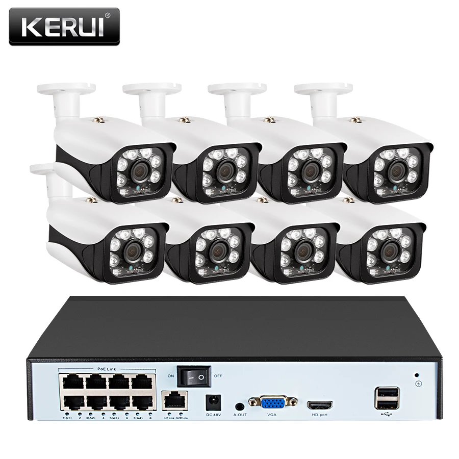 KERUI HD1080P 8CH NVR Беспроводная CCTV уличная ip-камера 5MP wifi Домашняя безопасность видеонаблюдение Обнаружение движения сигнализация NVR комплект - Цвет: 8CH NVR 8 Camera