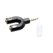 100pcs Mobile Phone Adapter Kit U Shape 3 5mm Y Splitter For Audio Cordless Hands free Gaming Headphone And Microphone