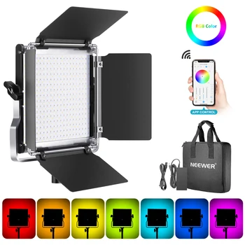 

Neewer 660 RGB Led Light with APP Control, 660 SMD LEDs Applicable Scenes with LCD Screen/U Bracket/Barndoor, Metal Shell