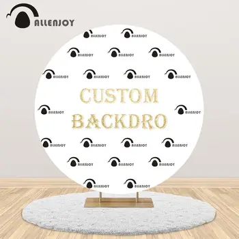 

Allenjoy custom round background cover link DIY picture children cartoon birthday personal birthday party banner backdrop