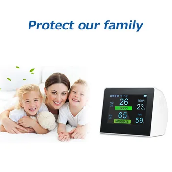 

Air Quality Monitor PM2.5 TVOC Formaldehyde CO2 Detector Meter Semiconductor Sensing Technology Air Quality Monitoring System