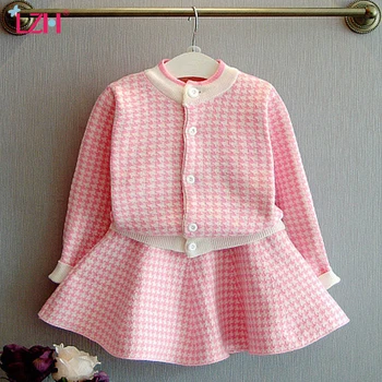 

Girls Clothing Sets 2019 Autumn Winter Girls Clothes Knitting Cardigan+Skirt Costume Outfit Suit Kids Clothes Children Clothing