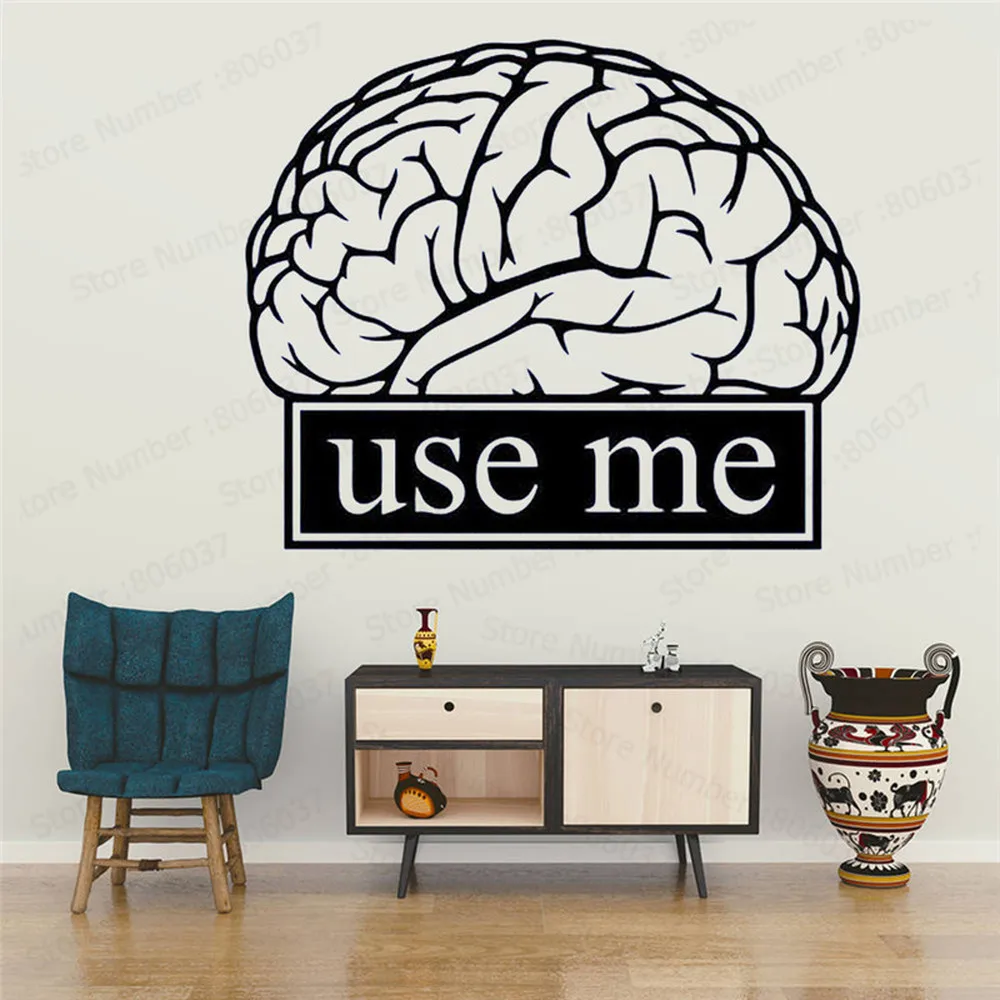 Brain Wall Decal Clroom Work Education Motivation Office Sign Brain Wall Decal Clroom Work