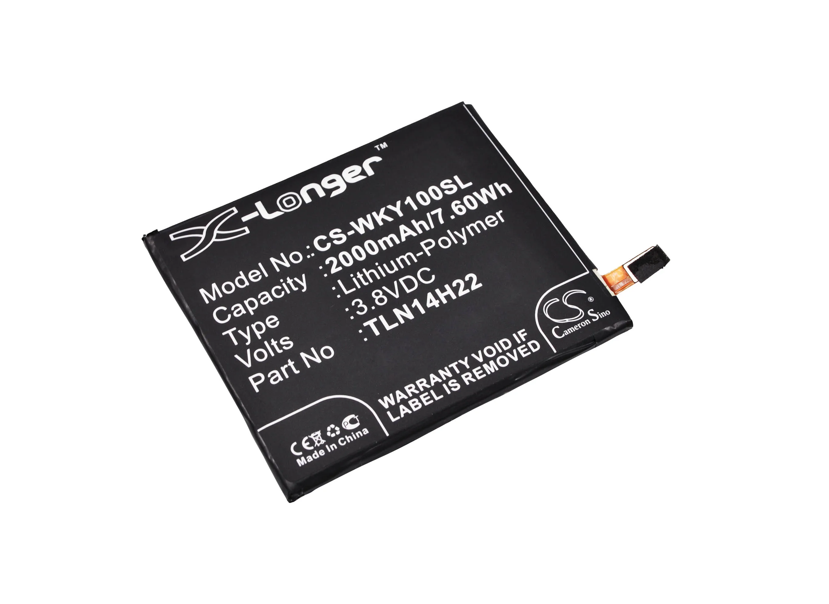 Обновленная батарея Cameron Sino для Wiko TLE14E20 Highway Pure, Highway Signs, Highway Signs 3g 2000 mAh/7,60 WH