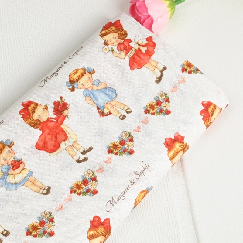 sewing store Hot Selling Cartoon Girls Print Cotton Fabric By The Yard,DIY Quilting Sewing Poplin Material,Sew Dress Clothes Decor Fabrics top Fabric & Sewing Supplies Fabric & Sewing Supplies