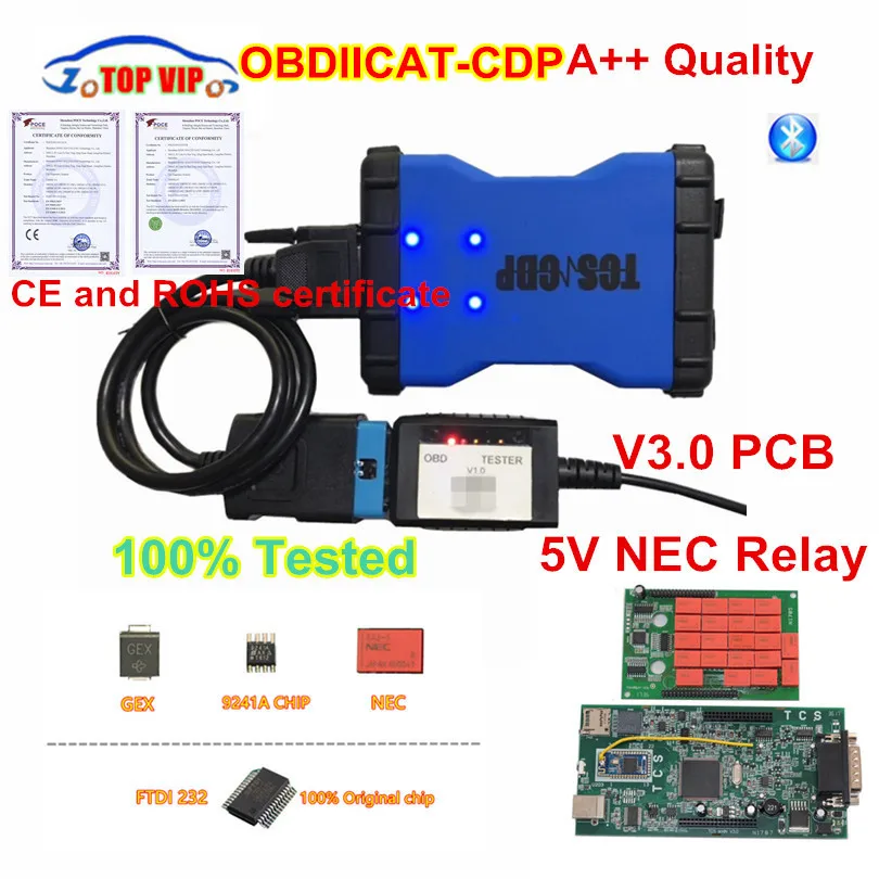 TCS CDP V3.0 доска cdp Pro OBD2 5 V NEC Реле TCS CDP Bluetooth obd2 диагностический сканер 2016 R0 + русификаторы Авто инструменту диагностики