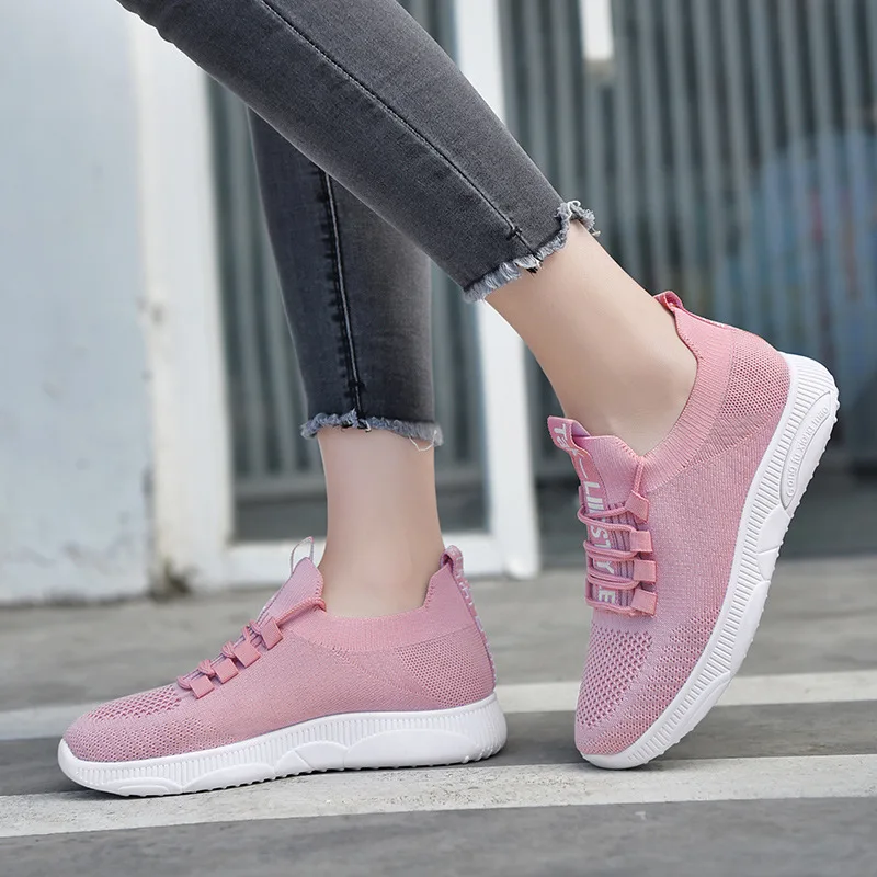 

2019 New Style Spring Summer Breathable Fly Netting Surface Athletic Shoes Women's INS Wind Korean-style STUDENT'S Shoes