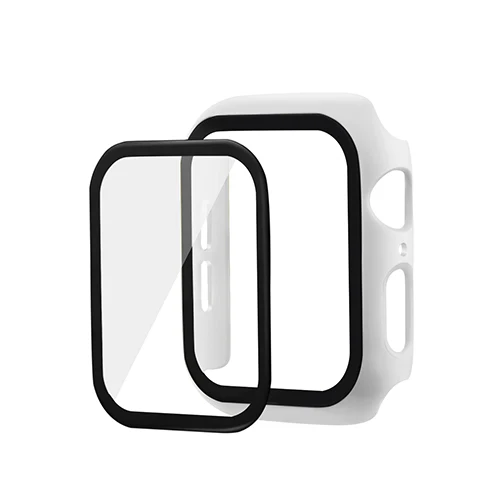 white Чехол из поликарбоната для Apple Watch 5, 4, 40 мм, 44 мм, защитный чехол из закаленного стекла для iWatch 3, 2, 1, 42 мм, 38 мм, чехол для часов - Цвет: white