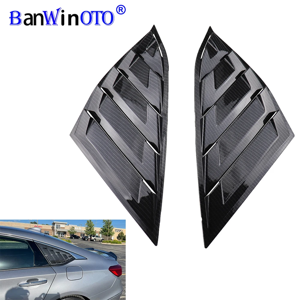 DLOVEG Rear Side Window Louvers Compatible for Honda Accord 2021 2020 2019 2018 Sport Style Air Vent Cover Compatible for 10th Gen Honda Accord Accesories Matte Black 