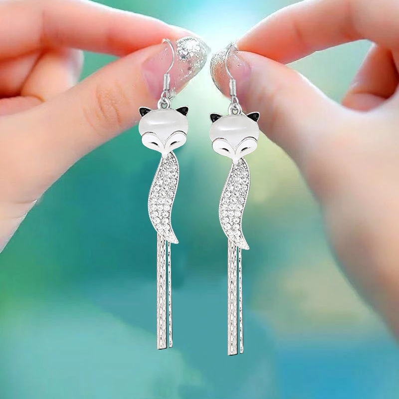 Pendientes con flecos y borlas de zorro|Borla con AliExpress