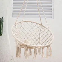 

Nordic Cotton Rope Hammock Chair Handmade Knitted Indoor Outdoor Kids Swing Bed Adult Swinging Hanging Single Safety Hammock